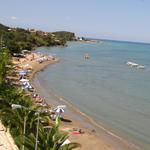 Roda Beach and Roda Village - Roda, Corfu, Greece.